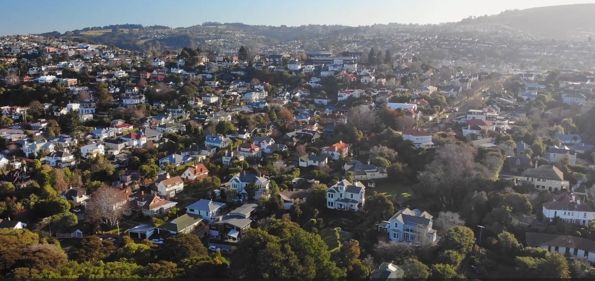 Aerial photo of exclusive Māori Hill real estate